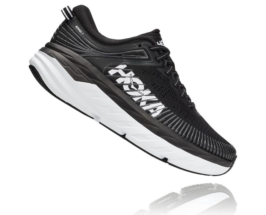 Tenis Hoka One One Mujer Negros/Blancos - Bondi 7 - EPDT31486